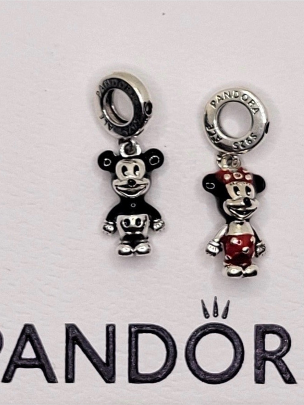 Pandora Classic Disney Mickey Mouse Minnie Mouse Dangle Charms - set of 2 retire